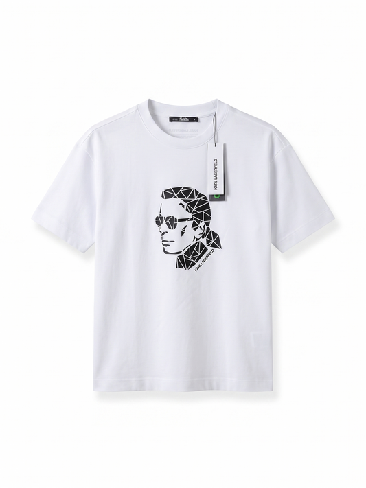 Karl Lagerfeld Black Geometric Logo Crewneck T-Shirt
